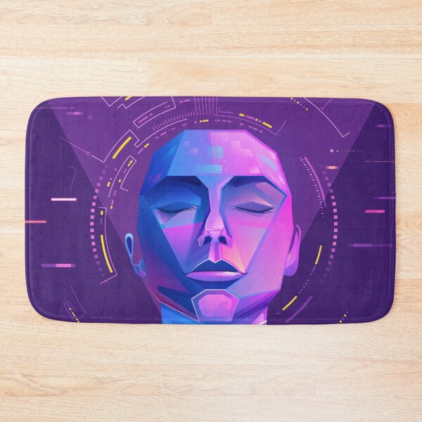 Item preview, concept of machine learning of deep learning, graphic of AI; artificial intelligence head presented in cyberpunk and futuristic element style  designed and sold by NiamLab.