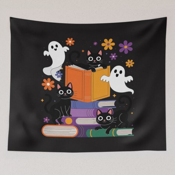 Item preview, Ghost Cat Reading Books Lover Gifts Halloween Spooky designed and sold by Ikwalima.