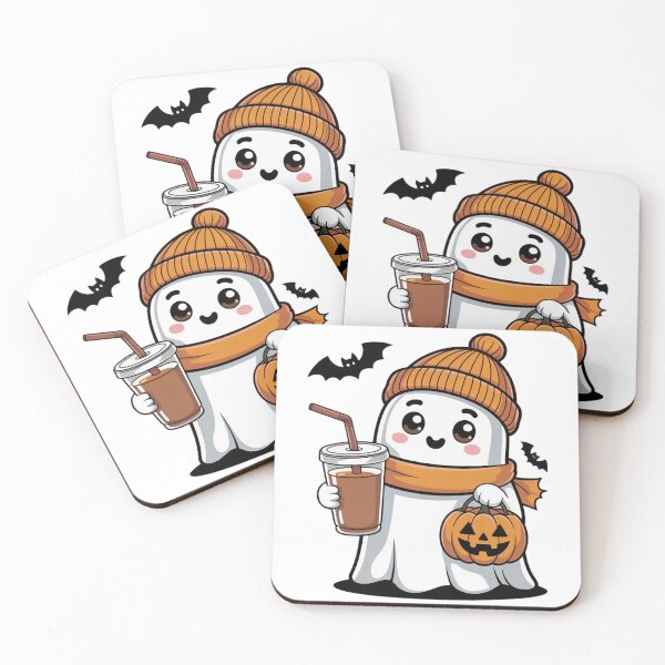 Item preview, Ghost Drinking Coffee Halloween Ghost Ice Coffee  designed and sold by Ikwalima.
