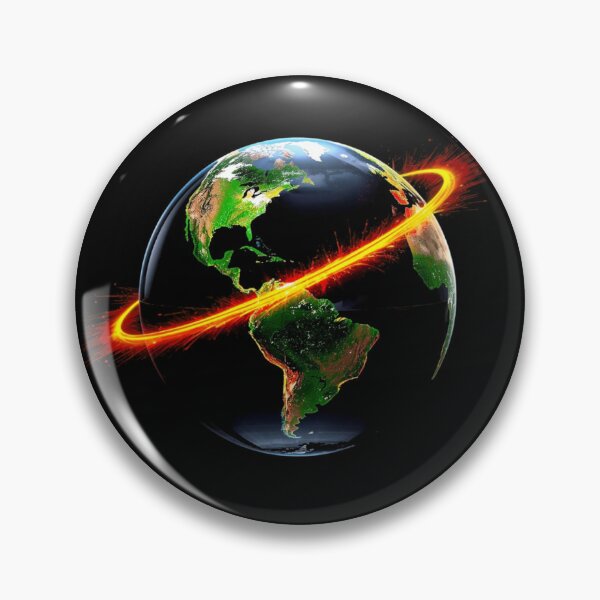 Item preview, Futuristic 3D Earth Globe – Rainbow Continents and Glowing Equatorial Ring designed and sold by PixelVibe782.