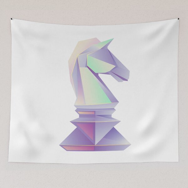 Item preview, graphic of chess knight present in low poly  designed and sold by NiamLab.
