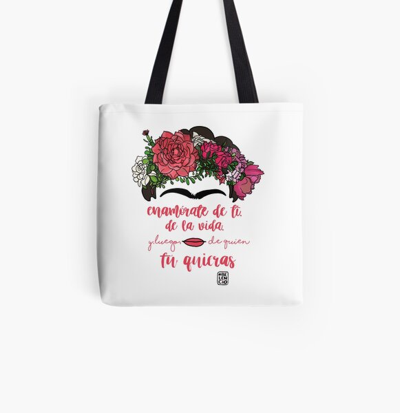 Enamórate de ti, de la vida y luego de quien tú quieras Bolsa estampada de tela