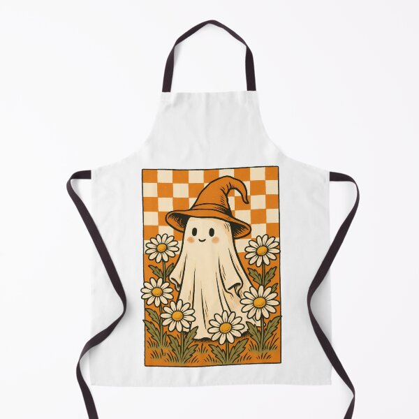 Item preview, Vintage Ghost with Witch Hat and Daisies – Retro Spooky Cute Halloween Aesthetic designed and sold by Sixtinebzh.