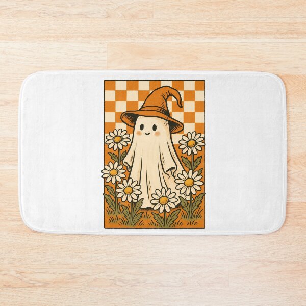 Item preview, Vintage Ghost with Witch Hat and Daisies – Retro Spooky Cute Halloween Aesthetic designed and sold by Sixtinebzh.