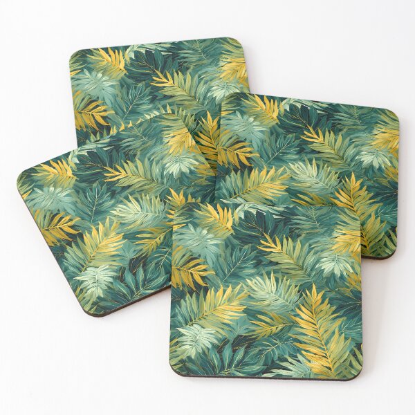 Item preview, Exotic Jungle Leaf Fronds Dark Green and Yellow designed and sold by LeafPrints.