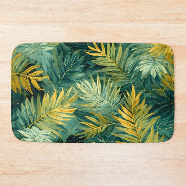 Item preview, Exotic Jungle Leaf Fronds Dark Green and Yellow designed and sold by LeafPrints.