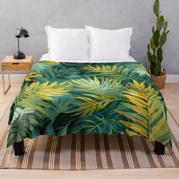 Item preview, Exotic Jungle Leaf Fronds Dark Green and Yellow designed and sold by LeafPrints.