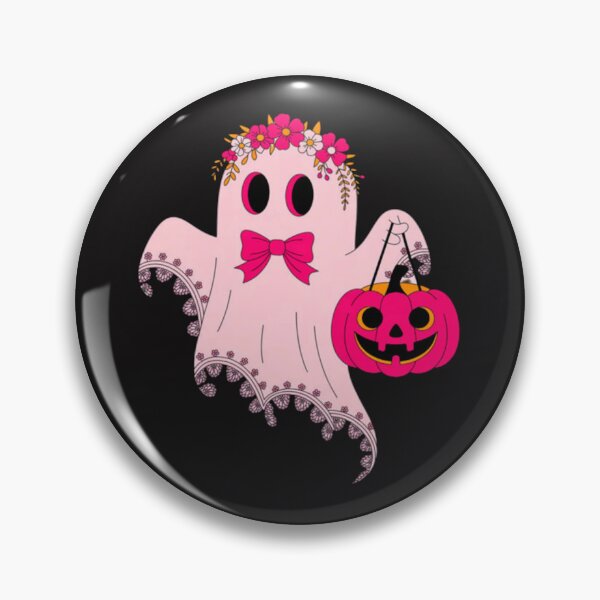 Item preview, Girl Coquette Ghost Halloween Pink Ghost Spooky Lace Ghost designed and sold by CraftyCuttable.