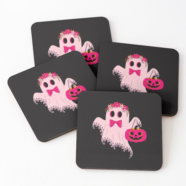 Item preview, Girl Coquette Ghost Halloween Pink Ghost Spooky Lace Ghost designed and sold by CraftyCuttable.
