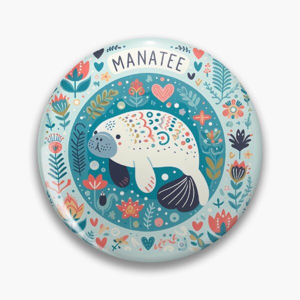 Item preview, Manatee - Hope for Wildlife Scandinavian Folk Art by heidiannemorris © designed and sold by FOLK ART FUSION by heidiannemorris.