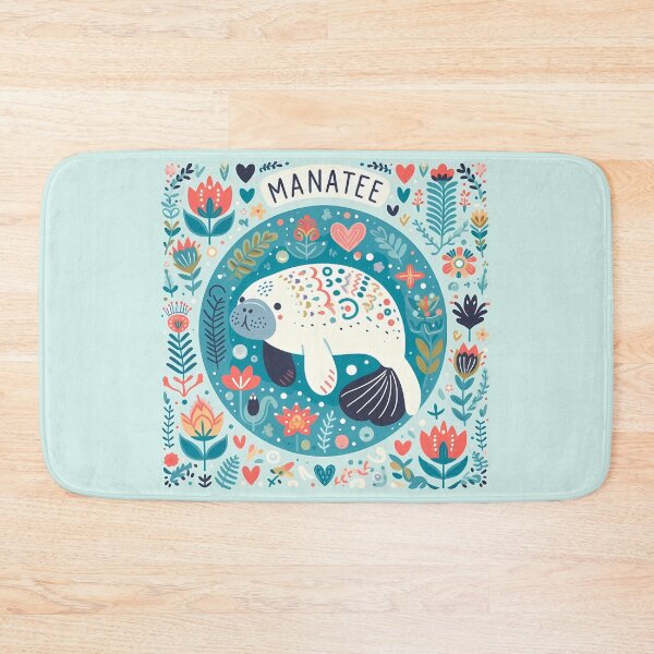 Item preview, Manatee - Hope for Wildlife Scandinavian Folk Art by heidiannemorris © designed and sold by FOLK ART FUSION.