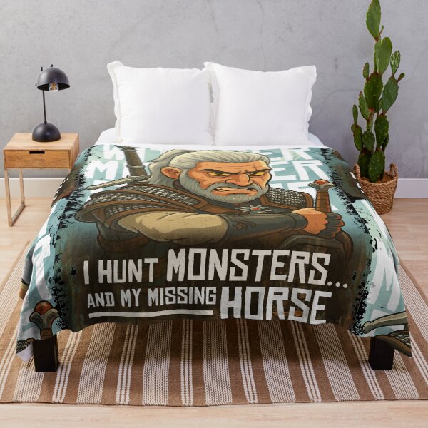 Item preview, I Hunt Monsters and my missing Horse Funny Retro Gaming Art designed and sold by Back2Collage.