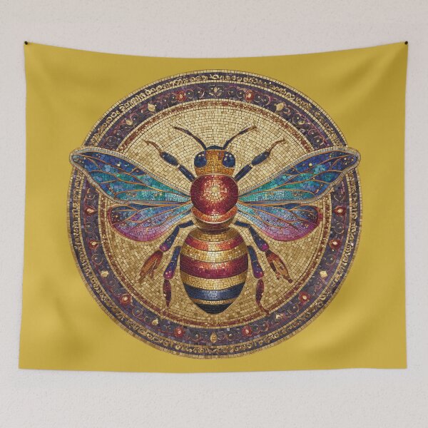 Item preview, Mosaic Honey Bee Art – Golden Insect Design designed and sold by ArgentoArt.