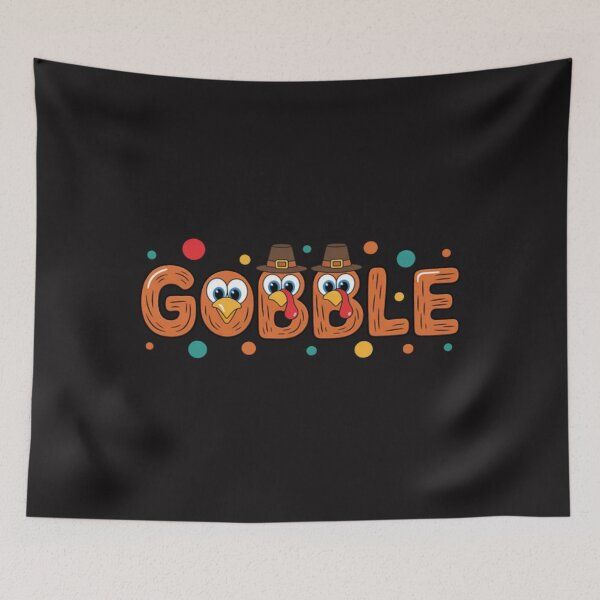 Item preview, Gobble Turkey Face Thanksgiving Family Dinner Turkey Day designed and sold by CraftyCuttable.