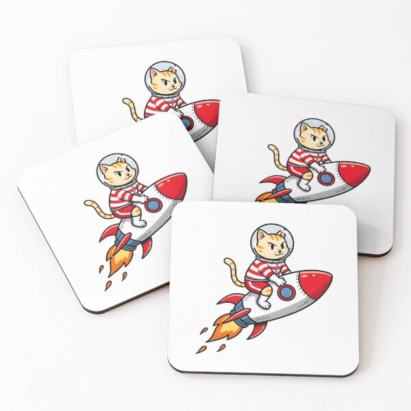 Item preview, A CUTE CAT ON THE ROCKET designed and sold by infinitearte.