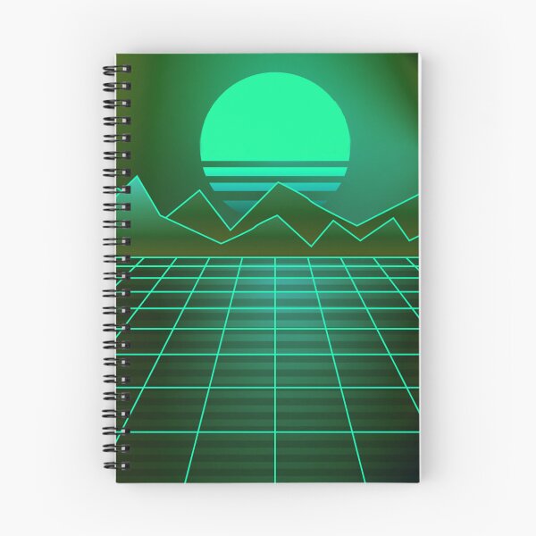 Aperçu de l'œuvre Teal Vaporwave Sunset créée et vendue par Onisym Design.