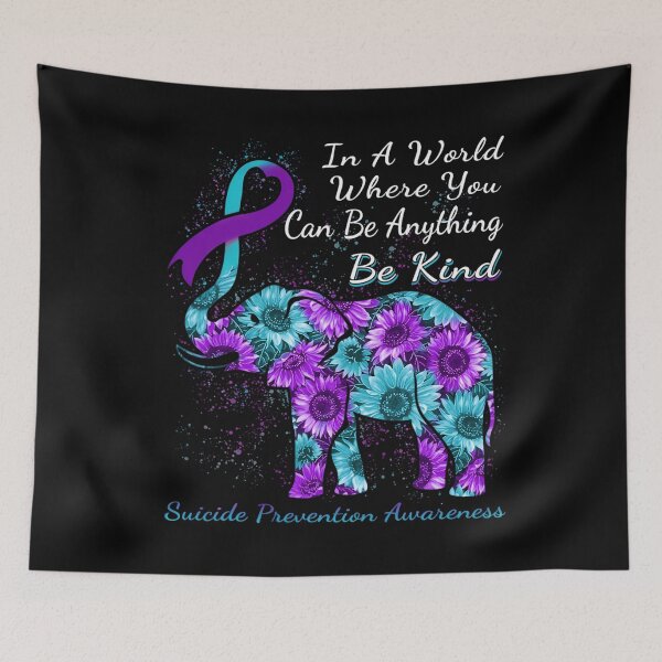 Item preview, Suicide Prevention Awareness Sunflower Elephant Be Kind 		 designed and sold by rtrwcxqvcw57.