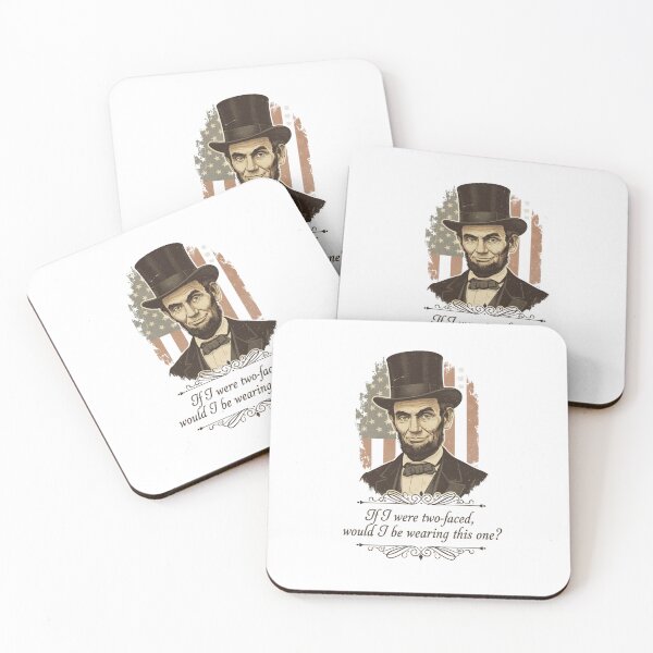 Item preview, Abraham Lincoln Funny Quote - If I Were Two-Faced Would I Be Wearing This One - Vintage Humor Poster designed and sold by GeniePixel.