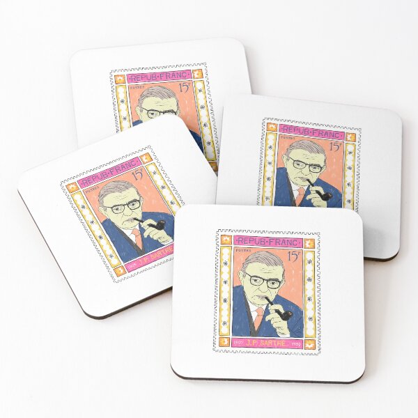 Item preview, Jean Paul Sartre made-up stamp designed and sold by LamaLamaPNG.