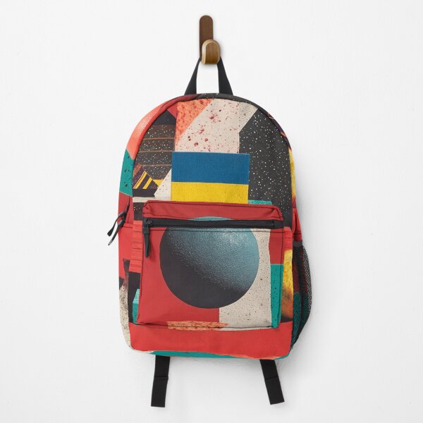 Item preview, Colorful Geometric Shapes on Red Background designed and sold by Jirka Svetlik, Studio Illuvision.