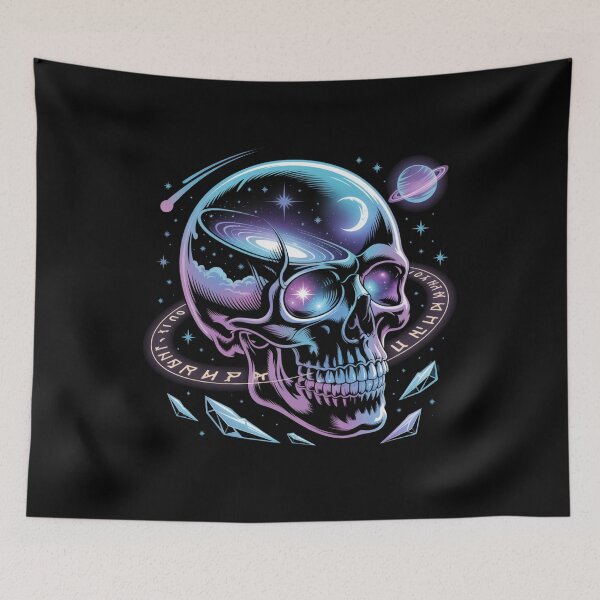 Item preview, Cosmic Skull Galaxy Artwork with Stars and Planets designed and sold by WitchyWhisper.
