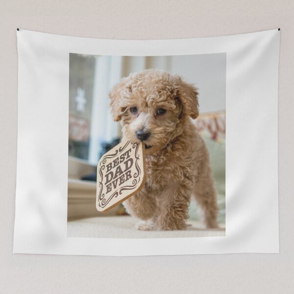 Item preview, Cute Poodle Puppy giving Dad Gift designed and sold by VanGaldo.