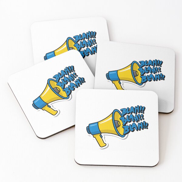 Item preview, A YELLOW AND BLUE BLA BLA MEGAPHONE designed and sold by infinitearte.
