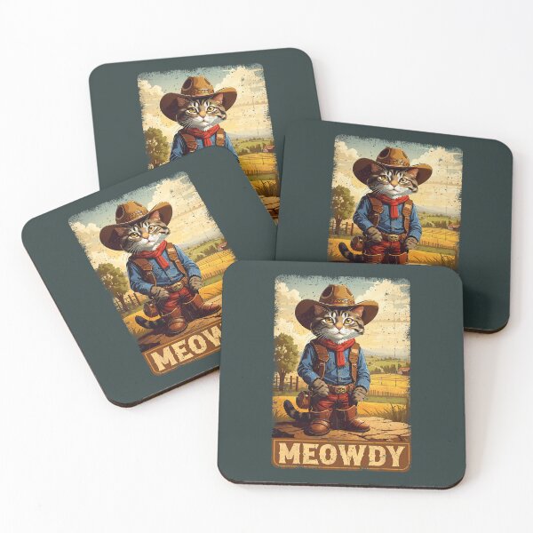 Item preview, Meowdy Funny Country Side Cat Hat Vintage Cow	 Cat 		 designed and sold by kmgkbodsksb98.