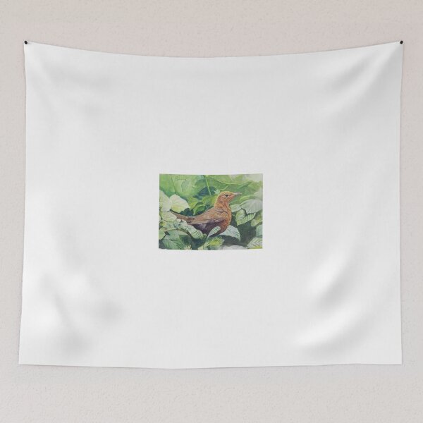 Item preview, Female Blackbird among raspberry bush. designed and sold by Dean Harkness Art.
