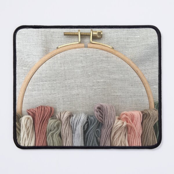 Item preview, pastel color embroidery thread floss and hoop hobby craft designed and sold by storieslanguage.