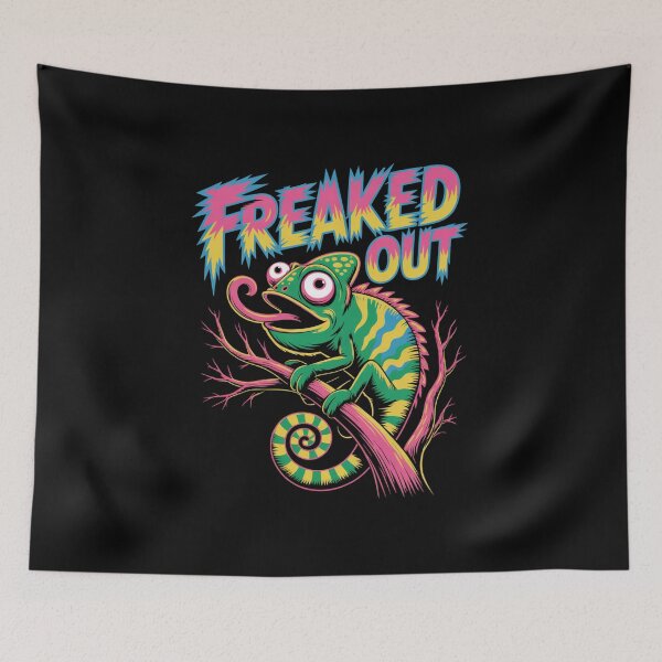 Item preview, Funny Freaked Out Chameleon Cartoon Pop Art designed and sold by WitchyWhisper.