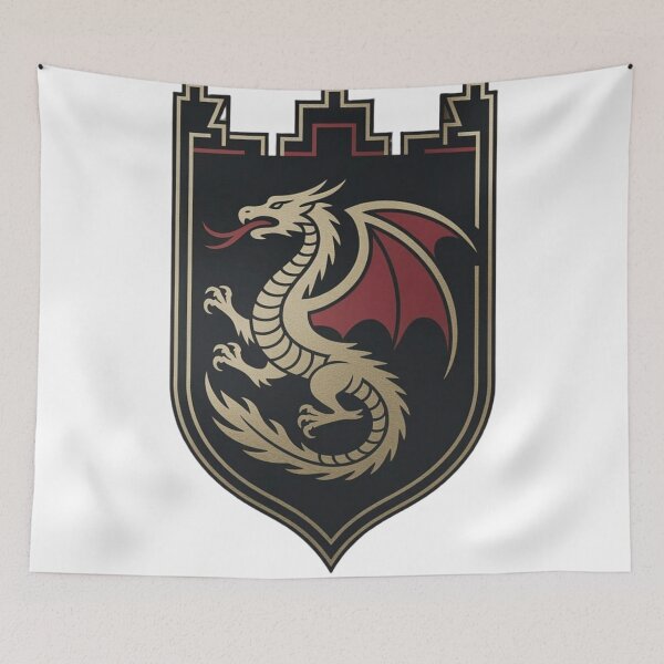 Item preview, Medieval Dragon Crest Emblem designed and sold by FrenchRomani.