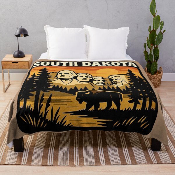 Item preview, South Dakota Mount Rushmore & Bison designed and sold by Myra365Art.