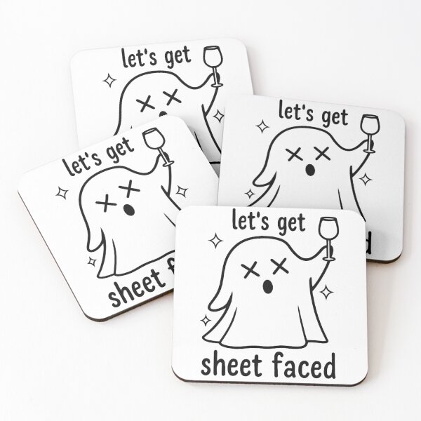 Item preview, Funny Drunk Ghost Pun – Let’s Get Sheet Faced Halloween Design designed and sold by RuweisVibes.
