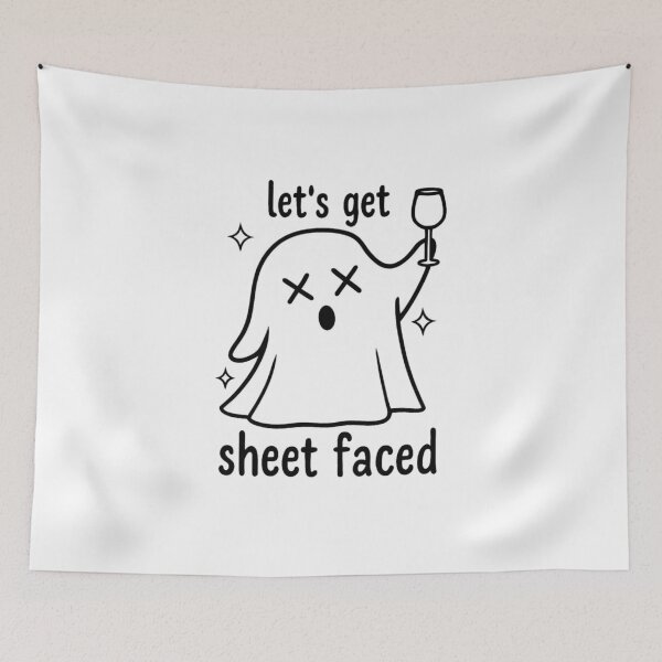 Item preview, Funny Drunk Ghost Pun – Let’s Get Sheet Faced Halloween Design designed and sold by RuweisVibes.