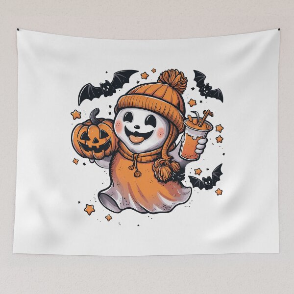 Item preview, Ghost drink coffee pumpink halloween designed and sold by PunkNation-Arts.