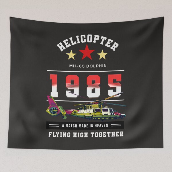 Item preview, Retro Military Helicopter Art 1985 designed and sold by UniquetyDesign.