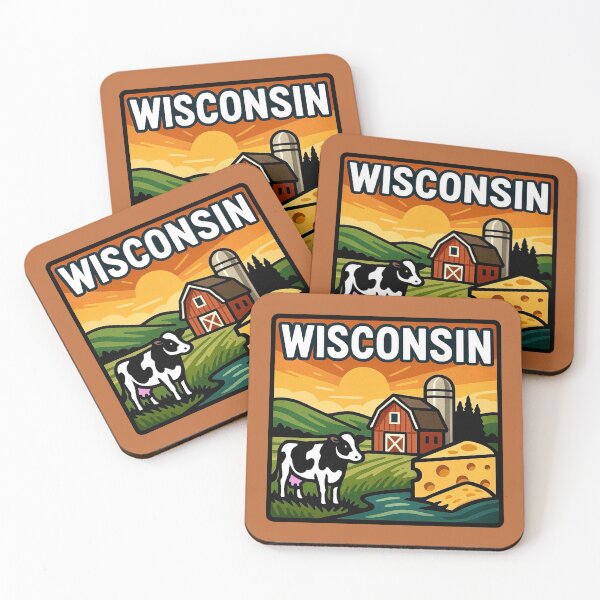 Item preview, Wisconsin USA - Dairy Farm & Cheese designed and sold by Myra365Art.