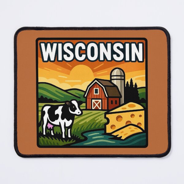 Item preview, Wisconsin USA - Dairy Farm & Cheese designed and sold by Myra365Art.