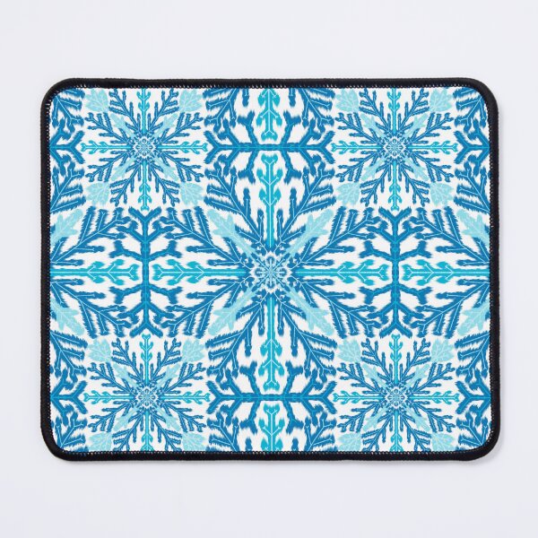 Item preview, Snowflake seamless decorative pattern in blue and white, abstract winter geometric design for textile and wallpaper designed and sold by Jukclassic.