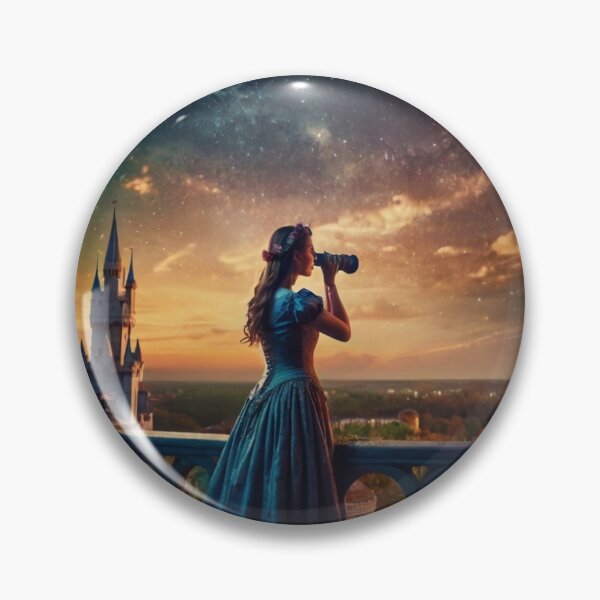 Artikelvorschau, Beautiful Woman Watching the Stars from the Castle Rooftop entworfen und verkauft von BlareBlare.