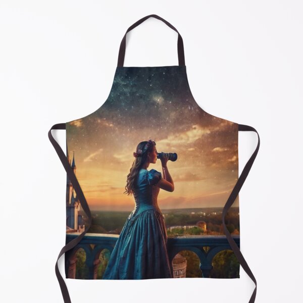 Item preview, Beautiful Woman Watching the Stars from the Castle Rooftop designed and sold by BlareBlare.