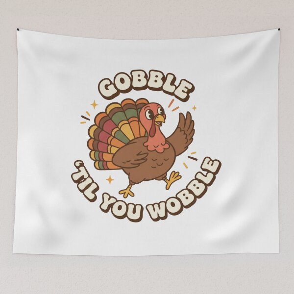 Item preview, Retro Gobble Til You Wobble Turkey | Funny Vintage Thanksgiving Feast Mode Groovy Design designed and sold by Wear Sculpt.