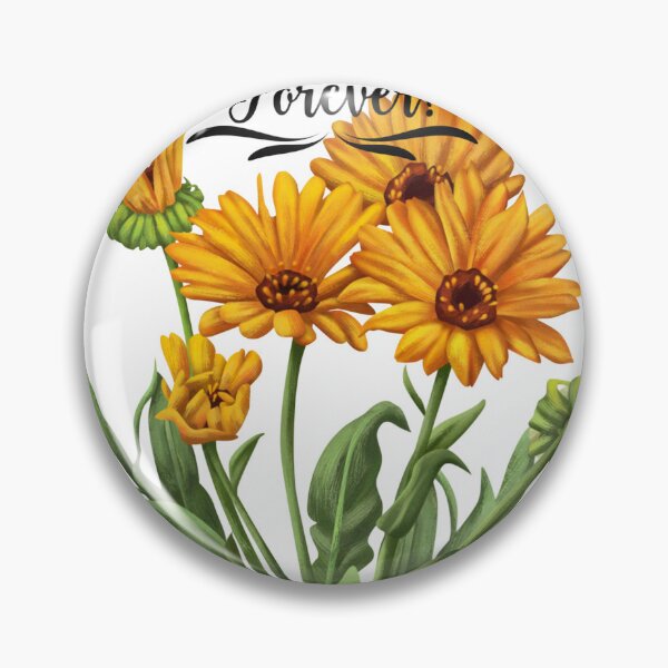 Item preview, Detailed Botanical Illustration of Bright Orange Calendula Flowers designed and sold by Ramya designs .