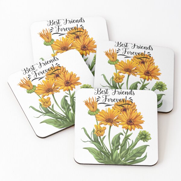 Item preview, Detailed Botanical Illustration of Bright Orange Calendula Flowers designed and sold by Ramya designs .