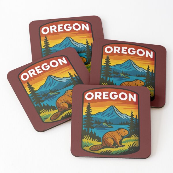 Item preview, Oregon Beaver & Crater Lake Sunset designed and sold by Myra365Art.