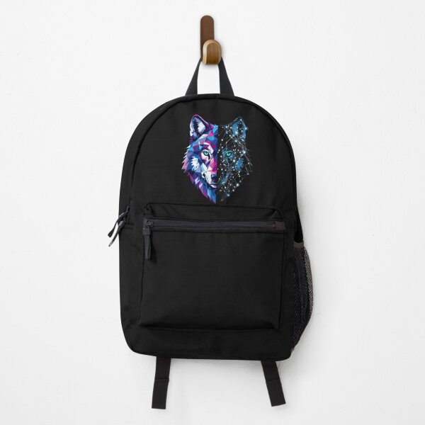 Item preview, Stylized Wolf Head Illustration in Low-Poly and Digital Constellation Design with Piercing Blue Eyes designed and sold by PixelVibe782.