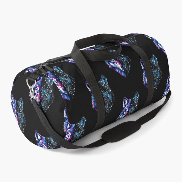 Item preview, Stylized Wolf Head Illustration in Low-Poly and Digital Constellation Design with Piercing Blue Eyes designed and sold by PixelVibe782.
