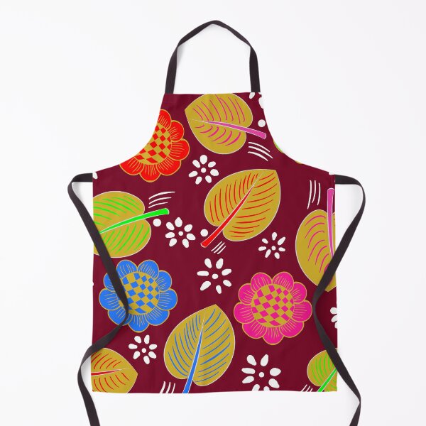 Item preview, Retro Colorful Abstract Flowers Pattern on marron background | Cute flowers design designed and sold by Swati's Digital Den.