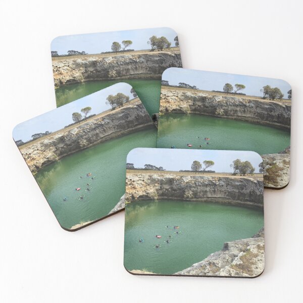 Item preview, Limestone Cliffs and Emerald Waters of Little Blue Lake designed and sold by Yolanda Caporn Art.